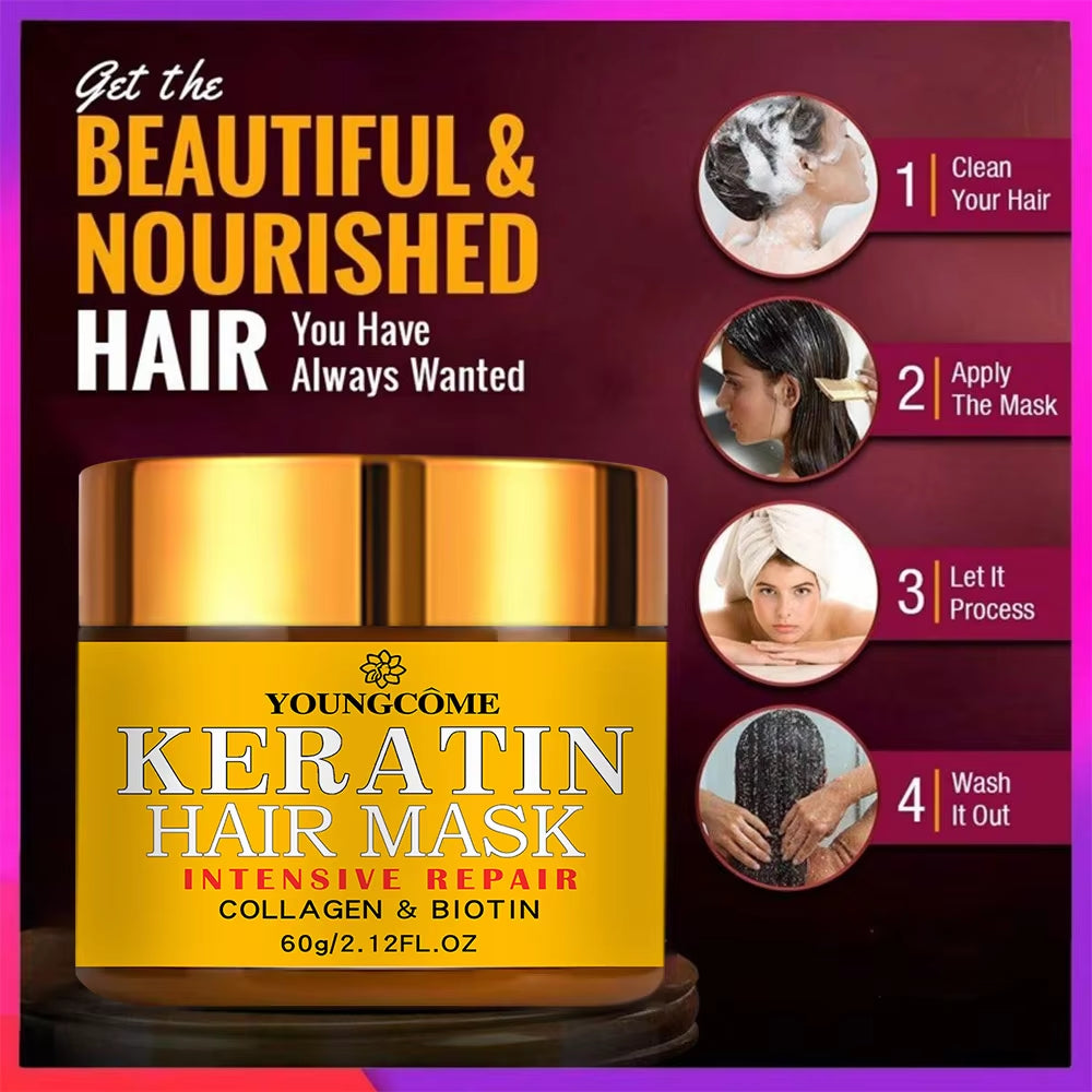 Masque Collagène à la Kératine - répare et nourri vos cheveux même les plus abîmés !